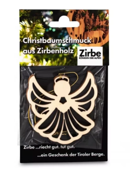 Christbaumschmuck aus Zirbe Engel - Χειροποίητο ξύλινο στολίδι αγγελάκι