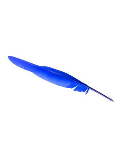 Νοσταλγικό στυλό φτερό, 37 cm - Schreibfeder, blau