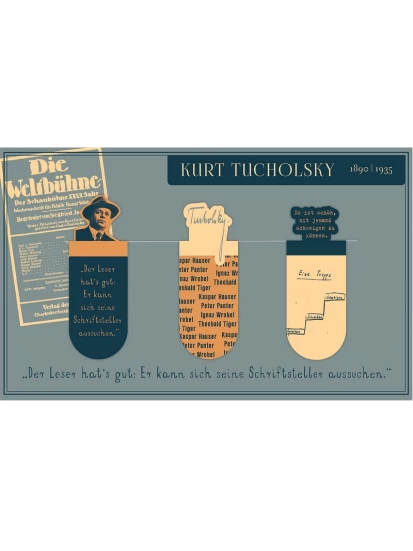 Σετ μαγνητικοί σελιδοδείκτες - libri_x Magnetlesezeichen Kurt Tucholski