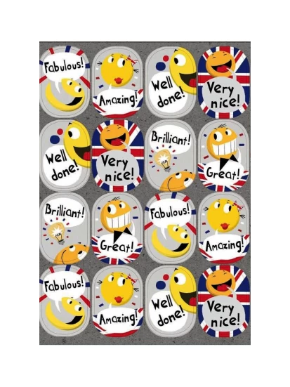 Αυτοκόλλητα επιβράβευσης στα αγγλικά Keep smiling! - English stickers