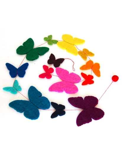 Γιρλάντα με πεταλούδες από τσόχα - Girlande Schmetterlinge Filz