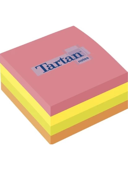 TARTAN Αυτοκόλλητα χαρτάκια σημειώσεων - Haftnotiz Würfel, 76 x 76 mm, farbig sortiert