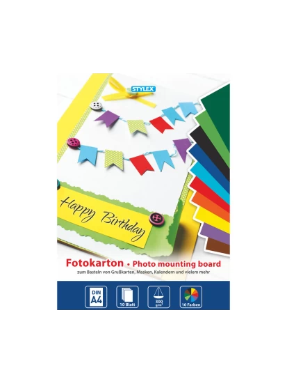 Σετ χρωματιστά χαρτόνια DIN A4 - Fotokartonblock