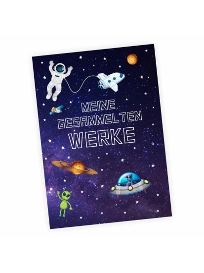 Σχολικός φάκελος αρχειοθέτησης-  Sammelmappe Α4 Weltall mit Silberlack