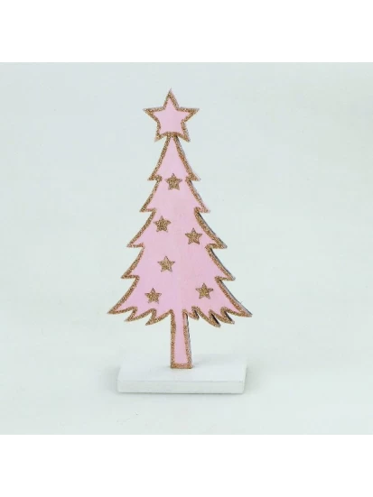 Χριστουγεννιάτικο διακοσμητικό δεντράκι - Holz deko Tannenbaum rosa (18 cm)
