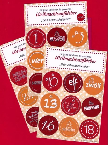 Weihnachtsaufkleber - Dein Adventskalender