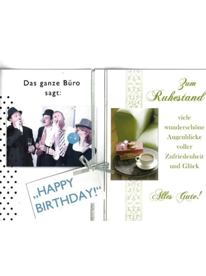 2 ευχετήριες κάρτες στα γερμανικά με 1 ευρώ - Happy Birthday/ Ruhestand