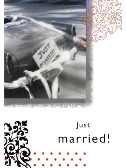 Μεγάλη ευχετήρια κάρτα για γάμο JUST MARRIED!
