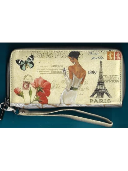 Πορτοφόλι με μοτίβο vintage -  Geldbeutel vintage gross Paris