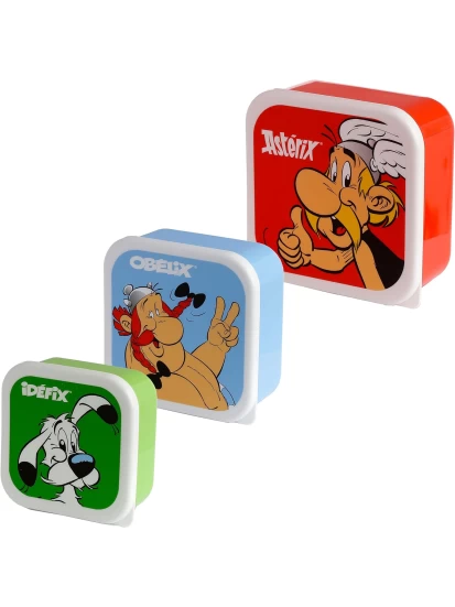3-er Set Lunchboxen - Asterix, Obelix & Idefix M/L/XL
