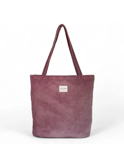 DE LA MUR shopper bag pink corduroy 50 x 39 cm