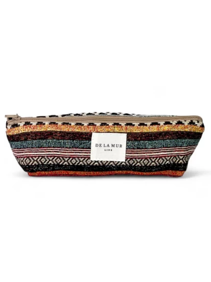 DE LA MUR κασετίνα - ετουί πολύχρωμες γραμμές 18 x 7 cm
