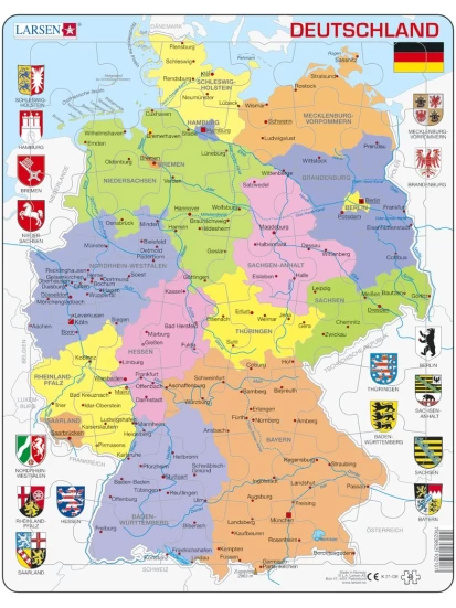 Deutschland Politische Landkarte - Germany Political Map puzzle