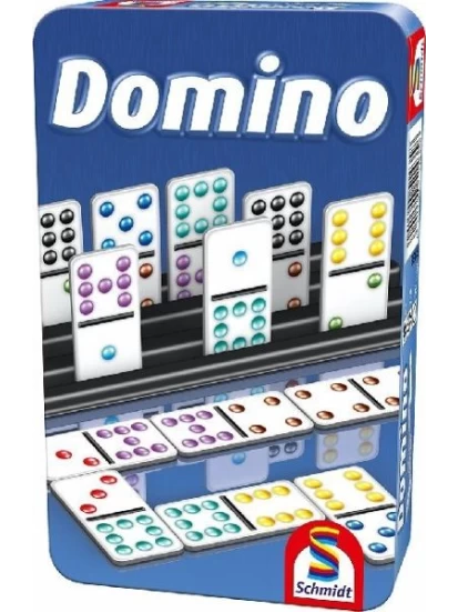 Schmidt 51435 - Domino, Metalldose, Reisespiel