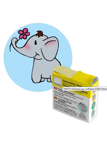 TIMETEX Belobigungs-Aufkleber Elefant - 500 αυτοκόλλητα επιβράβευσης