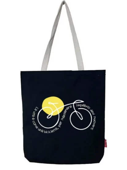 Υφασμάτινη τσάντα με φερμουάρ (LA VITA), 37x38cm -Tote Bag, Stofftasche