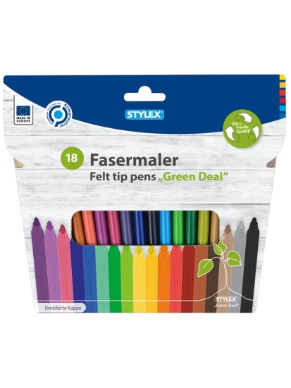 Fasermalstifte, 18 Stück, recycelt - σετ 18 μαρκαδόροι