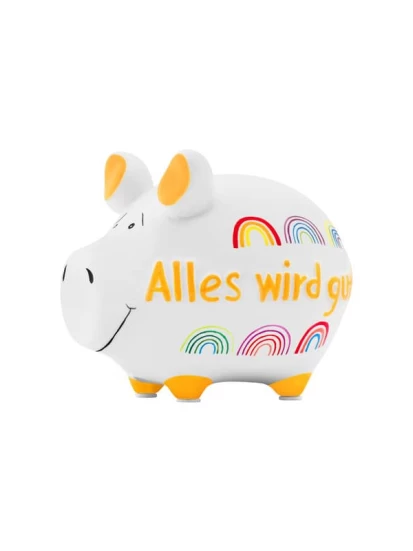 Sparschwein HAUSHALTSKASSE Alles wird gut- Κεραμικός κουμπαράς γουρουνάκι