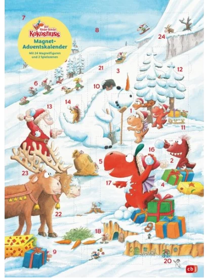 Der kleine Drache Kokosnuss - Magnet-Adventskalender mit 24 verschiedenen Magnet-Motiven