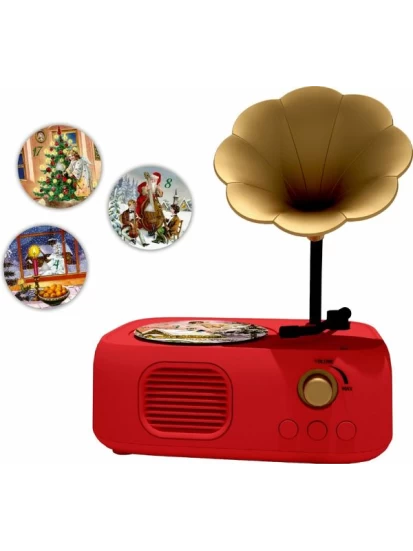 Sound-Adventskalender - Vintage-Grammophon mit 24 Weihnachtsliedern