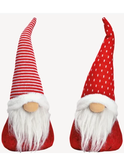 Λούτρινο Wichtel aus Textil rot, weiß 