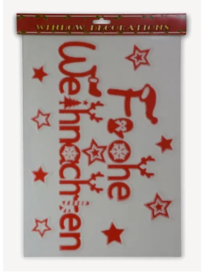 Χριστουγεννιάτικα αυτοκόλλητα Fensterbild Frohe Weihnachten 28x40 cm