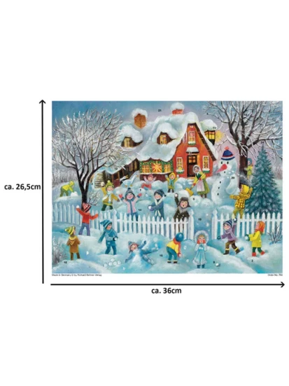 Χριστουγεννιάτικο ημερολόγιο Adventskalender Schneebalschlacht vor dem Haus