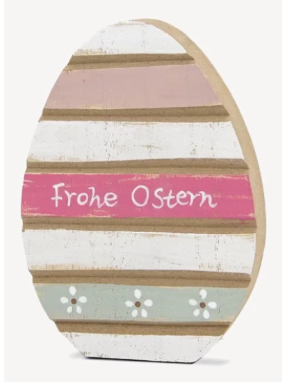 Ei Farbmix stehend mit Frohe Ostern