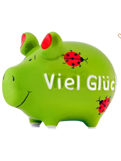 Sparschwein Viel Glück grün