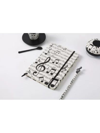 Notizbuch mit Musiknoten