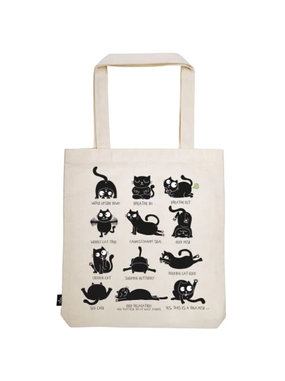 Ed, the Cat Shopper Cat Yoga - Einkaufstasche