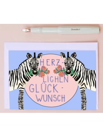 Geburtstagskarte Zebras