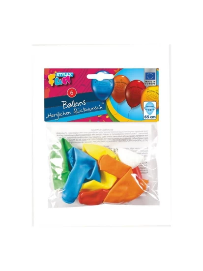 Stylex Luftballons 6er Herzlichen Glückwunsch