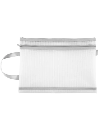Reißverschlusstasche, A4, grau-transparent