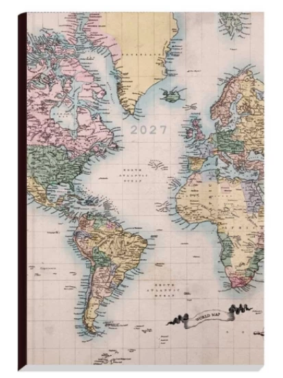Next ημερολόγιο 2027 Trends World map II ημερήσιο δετό