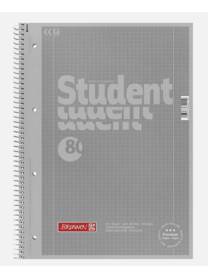 BRUNNEN Collegeblock A4 silver Lineatur 28 kariert