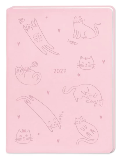 Terminplaner Lederlook 2027 Rosa