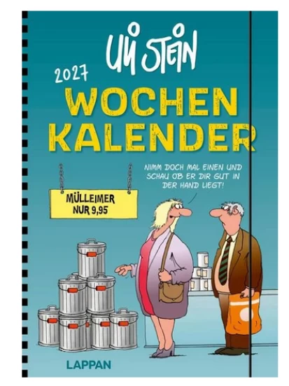 Uli Stein Wochenkalender 2027: Taschenkalender mit Spiralbindung und Gummiband