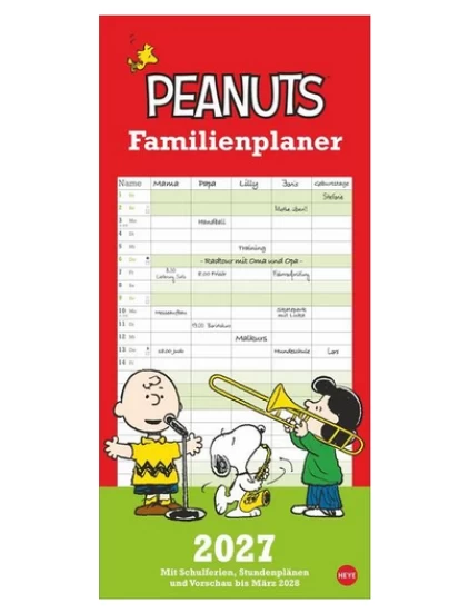 Peanuts Familienplaner 2027