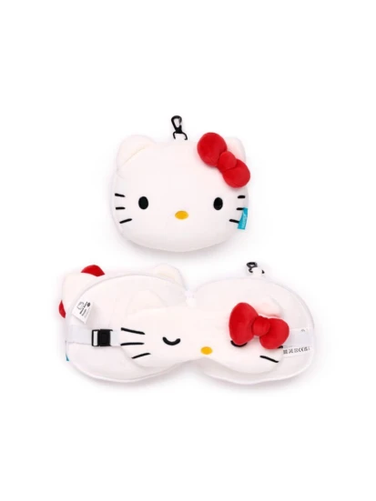Μαξιλάρι Ταξιδιού- Μάσκα Ματιών Relaxeazzz Hello Kitty Plush Travel Pillow & Eye Mask