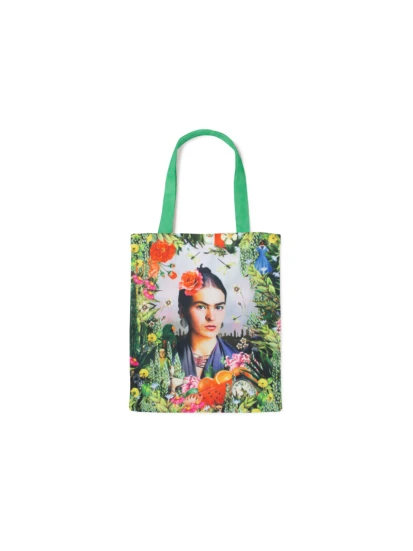 Baumwolltasche mit Futter, inspiriert von Frida Kahlo