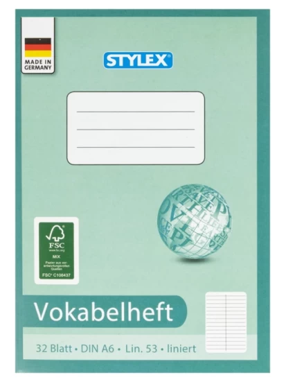 Vokabelheft, DIN A6, 32 Blatt - τετράδιο λεξιλογίου