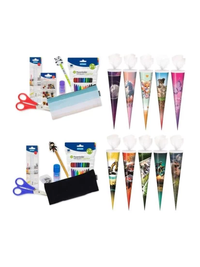 Schultüte, 50 cm, 7-teilig gefüllt - Σχολικό χωνί