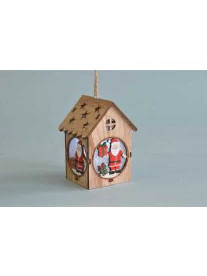 Holz Haus zum Hängen  LED (6.5x11 cm)