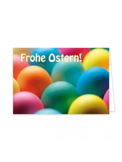 Doppelkarte Frohe Farben, Frohe Ostern - ευχετήρια κάρτα με πασχαλινό μοτίβο
