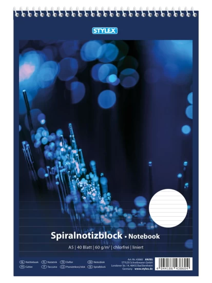 Spiralnotizblock, A5, liniert - μπλοκ ριγέ