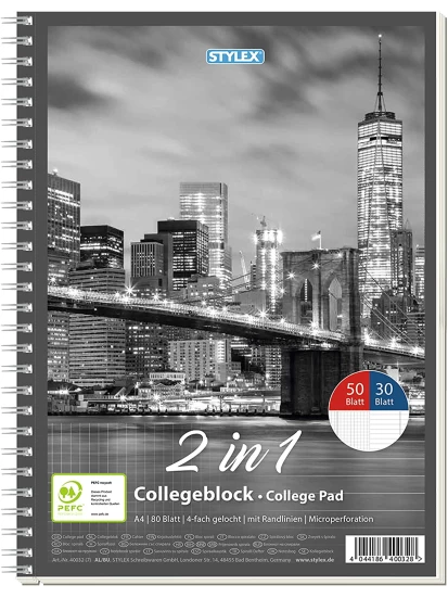 Collegeblock, DIN A4, Duo - Τετράδιο διπλό με σπιράλ δέσιμο