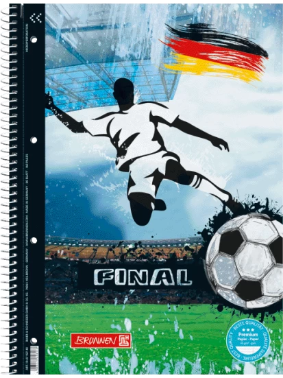 Collegeblock Premium Fußball Deutschland A4 liniert, mit Randlinie innen und außen- Τετράδιο Α4 με γραμμές και περιθώριο